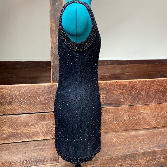 ✨HP✨ Vintage Laurence Kazar Beaded Silk Cocktail Dress - Picture 6 of 14
